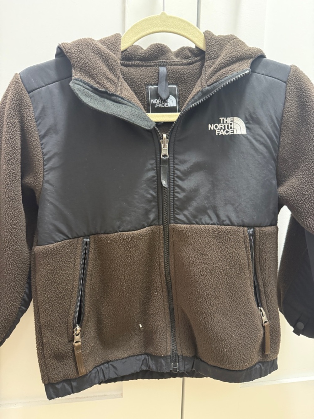 The North Face Brown and Black Fleece Jacket with Hood